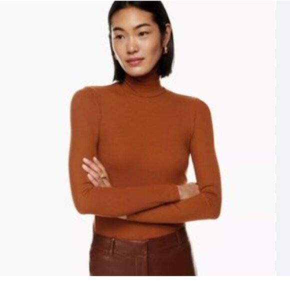 Aritzia Wilfred Green Only Turtleneck Long Sleeve Rib Knit - Picture 4 of 5